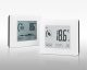 Wifi thermostat and timer thermostat with energymonitor with big lcd display with backlighting for best readability in white elegant housing for clima and energy efficiency. Pysical device and User Interface designed by quickpartners with great consumer response